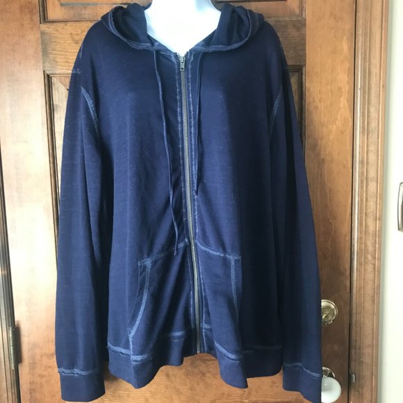 Make + Model Navy Blue Zip-Up Hoodie Jacket & Drawstring Joggers Set Size 3X - Picture 5 of 16
